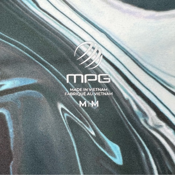 MPG Green Black White Abstract Swirl Print Athletic Leggings Women's Size M NWOT - Picture 4 of 5